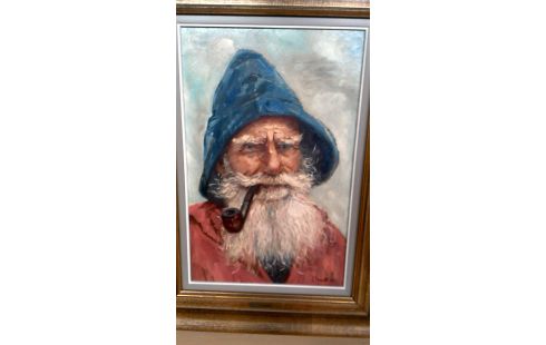 SCHILDERIJ VISSER GESIGNEERD E.NALDTS