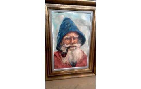 SCHILDERIJ VISSER GESIGNEERD E.NALDTS