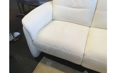 CANAPE CUIR BLANC 2P ELECTRIQUE