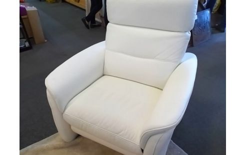 FAUTEUIL CUIR ELECTRIQUE BLANC