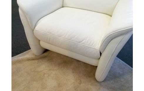 FAUTEUIL CUIR ELECTRIQUE BLANC
