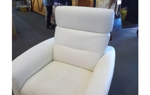 FAUTEUIL CUIR ELECTRIQUE BLANC