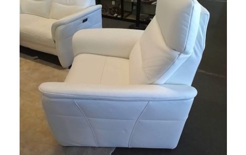 FAUTEUIL CUIR ELECTRIQUE BLANC