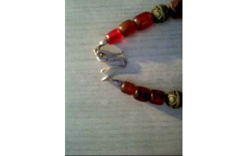 KETTE SILBER/BERNSTEIN AFRIKANSICH PERLEN