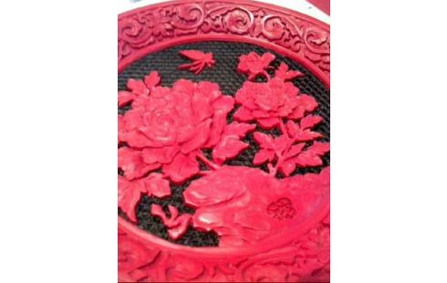 ZINNOBERTELLER 2ER-SET CHINES. SCHNITZKUNST