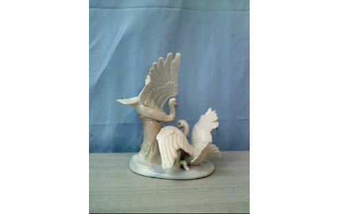 FIGUR PORZELLAN 2-FISCHREIHER