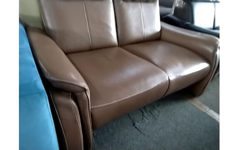 CANAPE 2 PLACES CUIR MARRON