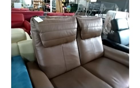 CANAPE 2 PLACES CUIR MARRON