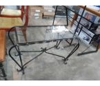 TABLE BASSE FER DESSUS VERRE