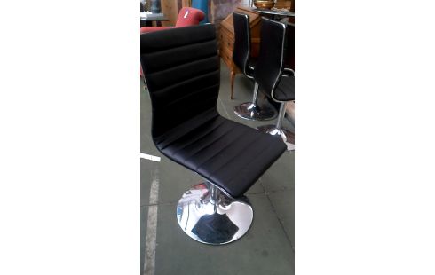 4 SILLAS CROMO NEGRO IMITACIÓN CUERO