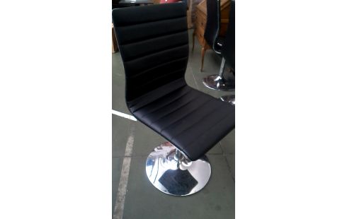 4 SILLAS CROMO NEGRO IMITACIÓN CUERO