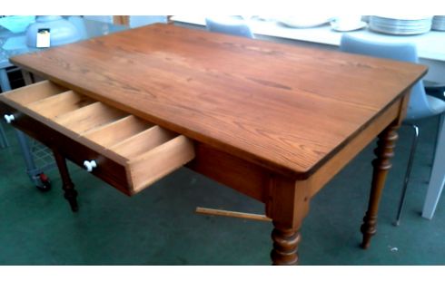 MESA DE COMEDOR PINO 1 CAJÓN ANTIGUO