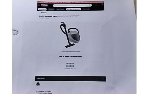 NETTOYEUR VAPEUR ASPIRATEUR POLTI CARTON RSV2