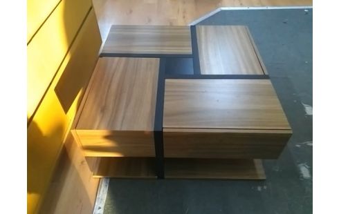 TABLE BASSE MARRON CARREE 4T