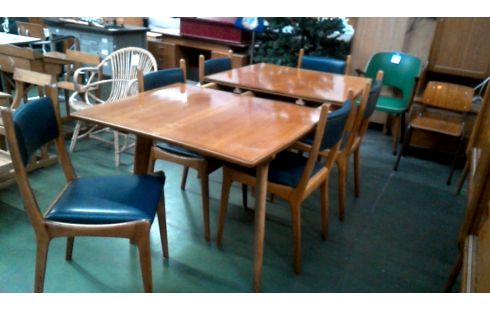 ESSTISCH IM VINTAGE-STIL, , 6 STÜHLE LÄNGLICH