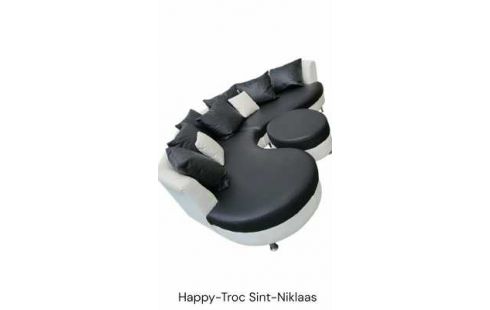 SALON D'ANGLE DESIGN NOIR BLANCHE SIMILI CUIR
