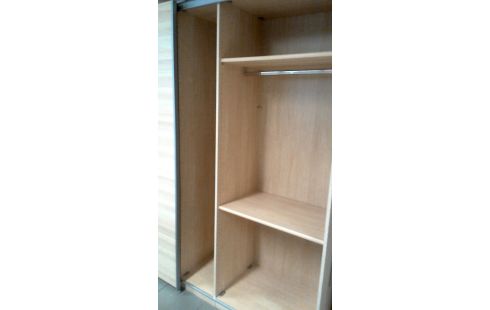 KLEIDERSCHRANK 1 2 TÜREN VERSCHIEBBAR AHORN LOOK