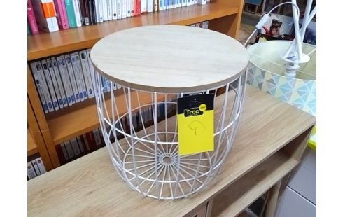 PORTE PLANTE BLANC AVEC BOIS