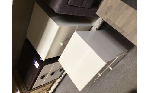 CHEVET MODERNE BLANC 2 TIROIRS LA PAIRE