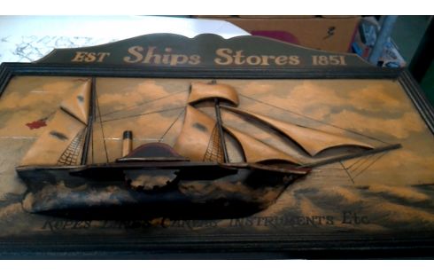 OBJET DECO, , PANNEAU, , BOIS, , BATEAU