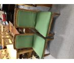 FAUTEUIL CHENE TISSU VERT LA PAIRE
