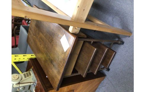 DESSERTE A ROULETTES CHENE FER FORGE