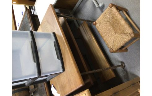 DESSERTE A ROULETTES CHENE FER FORGE