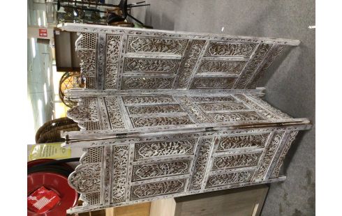 PARAVENT STYLE INDIEN BLANCHI EN ETAT