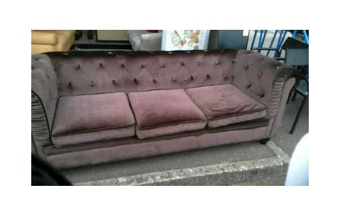 SOFÁ CHESTERFIELD TERCIOPELO MARRÓN