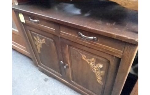 MEUBLE 2P 2T BOIS AVEC FLEURS