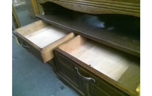 MEUBLE 2P 2T BOIS AVEC FLEURS