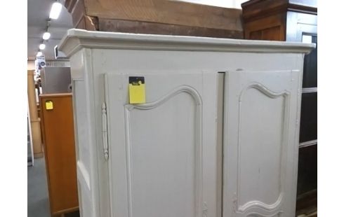 ARMOIRE BLANCHE EN BOIS 2P (AVEC ETAGERES)