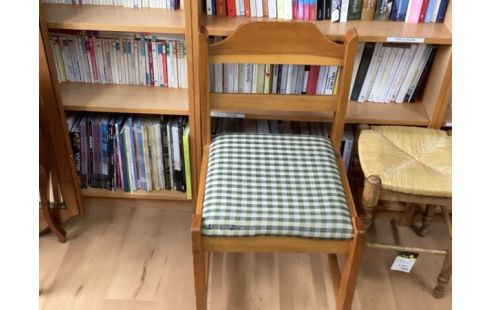 CHAISE EN PIN TISSU ANNÉE 80