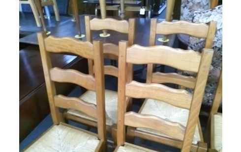 LOT DE 6 CHAISES PAILLEES