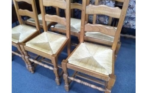 LOT DE 6 CHAISES PAILLEES