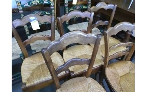 LOT DE 5 CHAISES PAILLEES