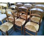 LOT DE 7 CHAISES PAILLEES