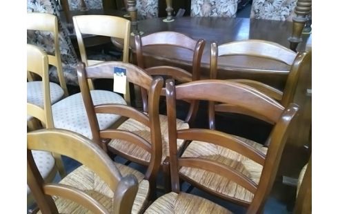 LOT DE 7 CHAISES PAILLEES