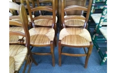 LOT DE 7 CHAISES PAILLEES