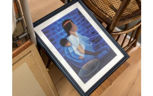 CADRE BLEU FEMME ET ENFANT