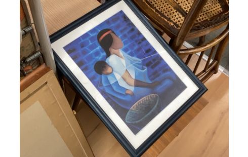 CADRE BLEU FEMME ET ENFANT