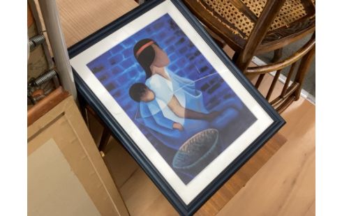 CADRE BLEU FEMME ET ENFANT