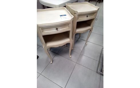 PAIRE DE CHEVETS 1 TIROIR PEINT CREME