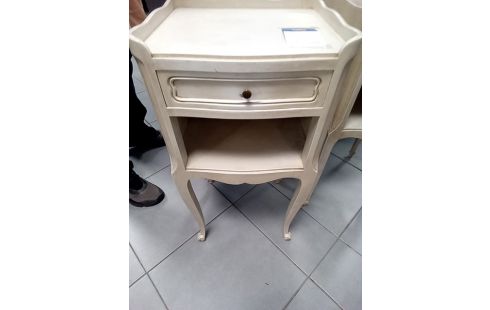 PAIRE DE CHEVETS 1 TIROIR PEINT CREME