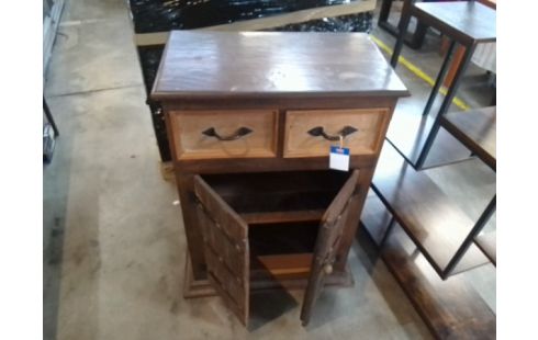 MEUBLE TYPE INDUS BOIS EXOTIQUE 2 PORTES / 2 TIROIRS