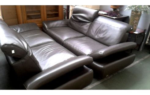 SALON FONCE BRUN CUIR