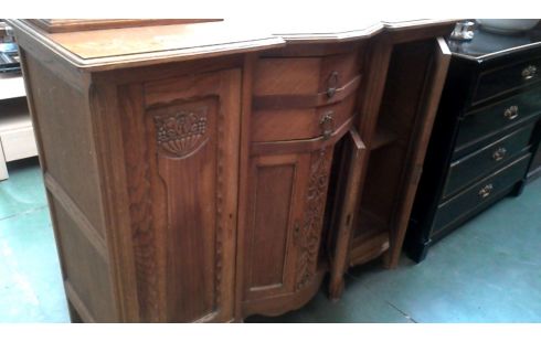 COMMODE ART DECO. 4 PORTES / 4 TIROIRS BISAUTE, , MIROIR