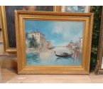 TABLEAU VENISE CADRE DORE SIGNE GARIN