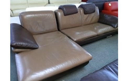 CANAPE D'ANGLE CUIR MARRON