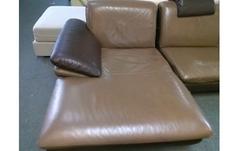 CANAPE D'ANGLE CUIR MARRON